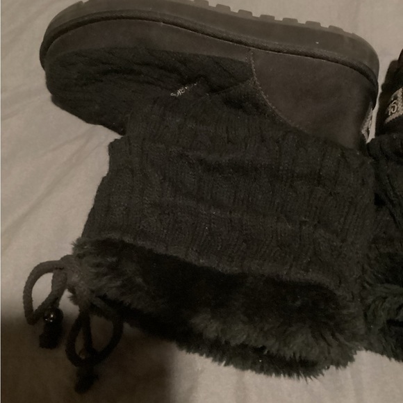 SKECHERS KEEPSAKE FAUX FUR KNIT SLOUCH BOOTS size 10 partial suede upper. - Picture 4 of 12